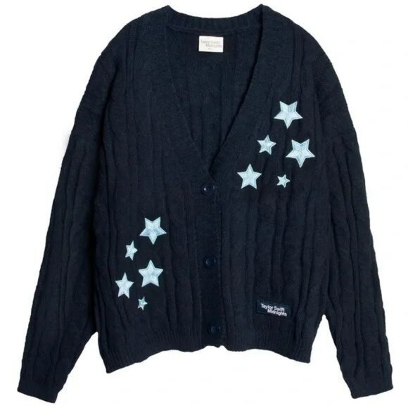 Taylor Swift Midnights Cardigan Sweater Medium/Large M/L Navy NEW - Picture 1 of 4
